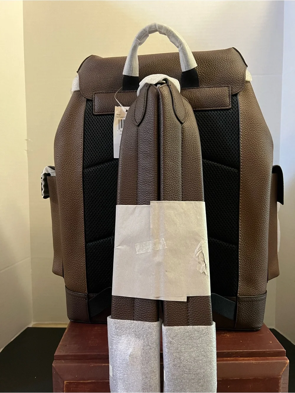 Coach Men's Dark Brown Leather Backpack